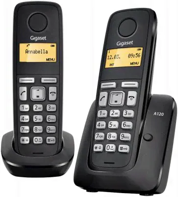 Радиотелефон DECT Gigaset A120 DUO черный 2 трубки