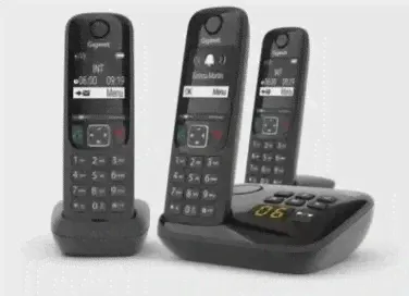 Радиотелефон Gigaset AS690A Trio RUS черный (труб. в компл.:3шт)