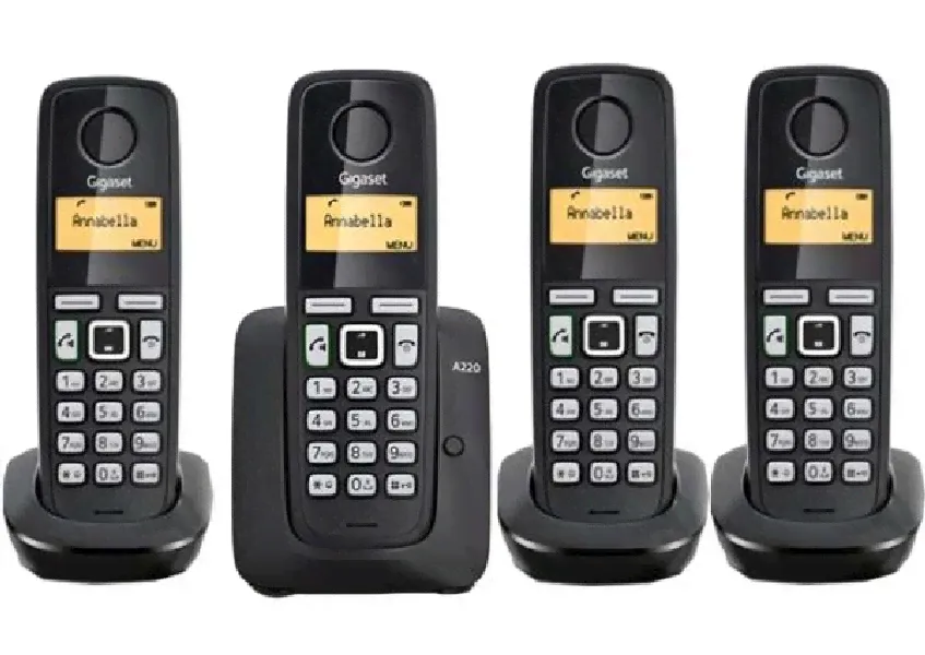 Радиотелефон Gigaset A220 чёрный (4 трубки в комплекте)-1